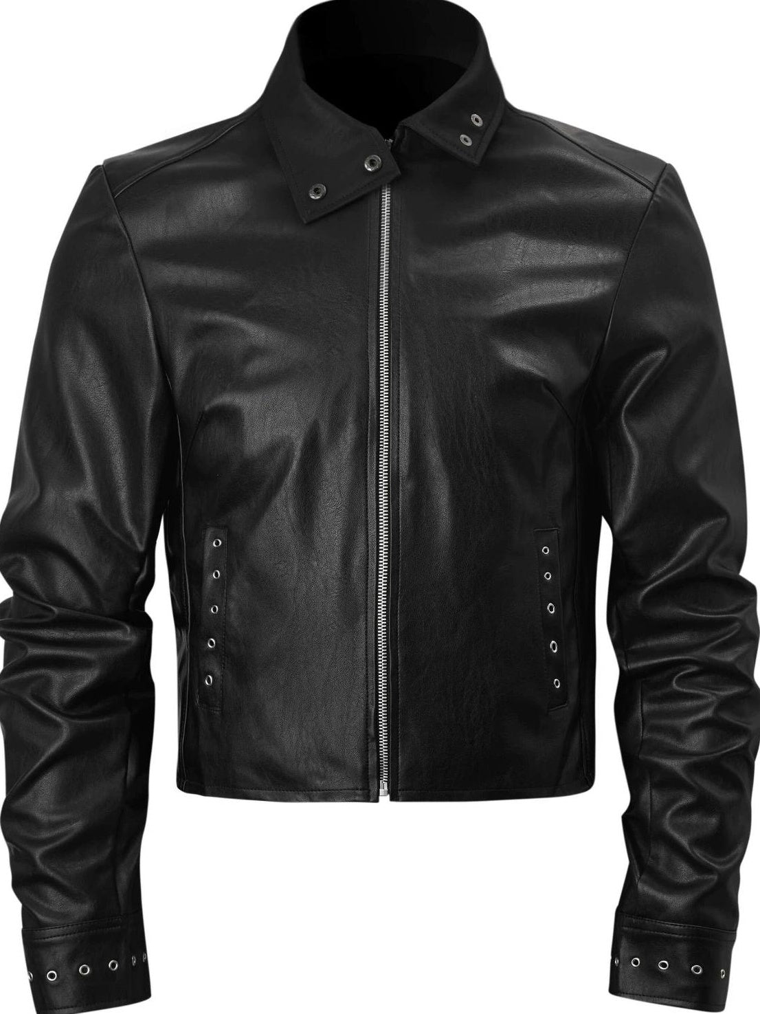 HIGH COLLAR BIKER JACKET