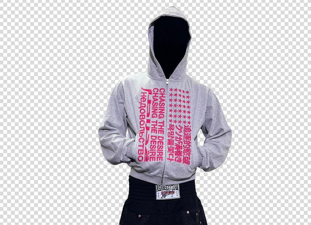 CHASING ZIP HOODIE [GRAY]