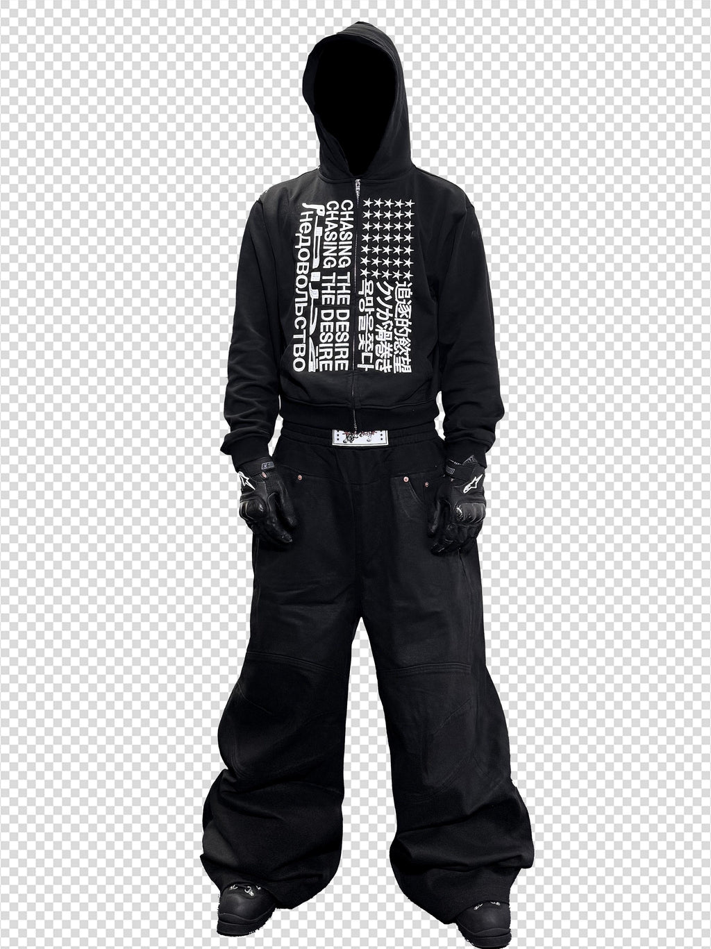 CHASING ZIP HOODIE [BLACK]