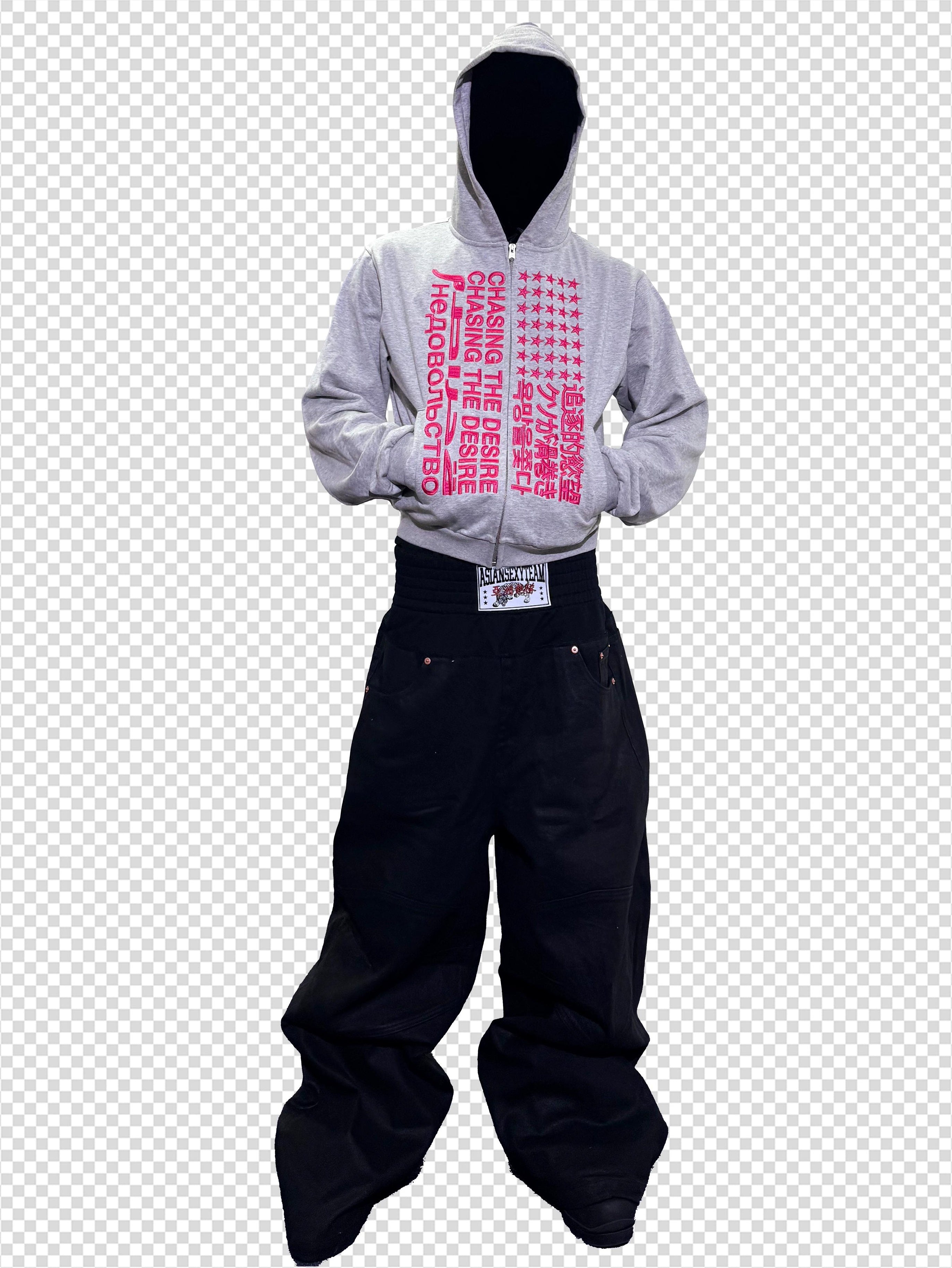 CHASING ZIP HOODIE [GRAY]