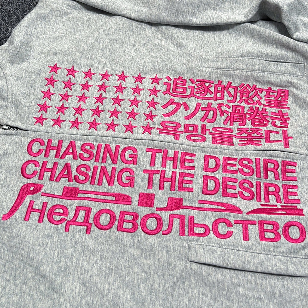 CHASING ZIP HOODIE [GRAY]