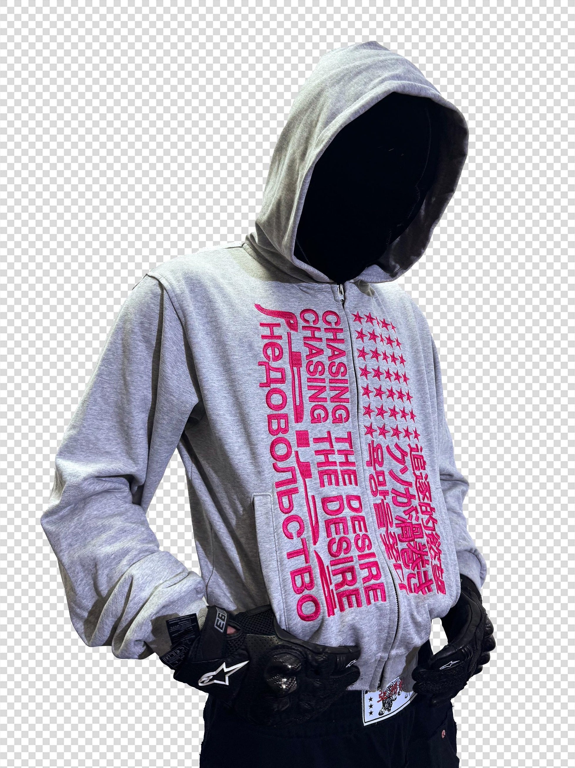CHASING ZIP HOODIE [GRAY]